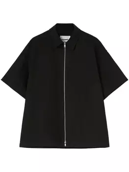 Jil Sander рубашка с короткими рукавами с застежкой-молнией, черный