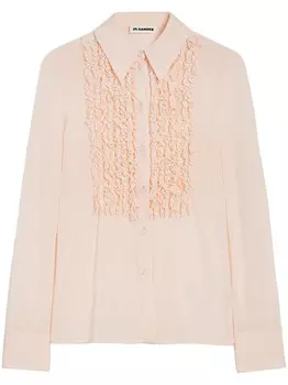 Jil Sander рубашка с оборками, розовый