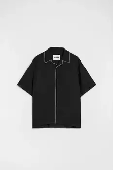 Jil Sander рубашка с окантовкой, черный