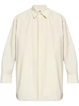 Jil Sander рубашка с приспущенными плечами, белый