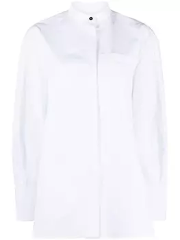 Jil Sander рубашка с воротником-стойкой, белый