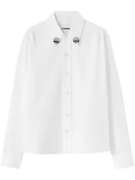 Jil Sander рубашка с заклепками, белый