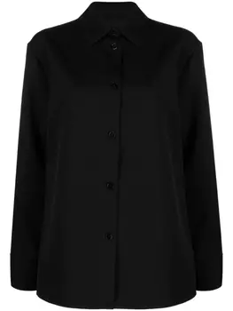 Jil Sander рубашка с заостренным воротником, черный