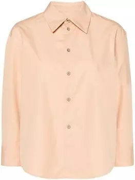 Jil Sander рубашка с заостренным воротником, коричневый