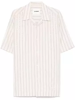 Jil Sander рубашка в полоску, нейтральный цвет
