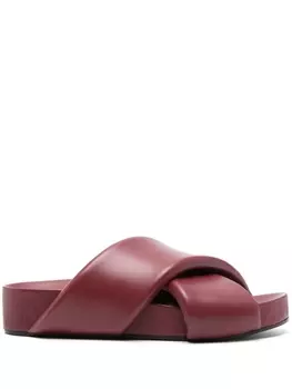 Jil Sander сандалии с перекрестными ремешками, красный