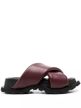 Jil Sander сандалии с перекрестными ремешками, красный