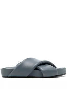 Jil Sander сандалии с перекрестными ремешками, синий