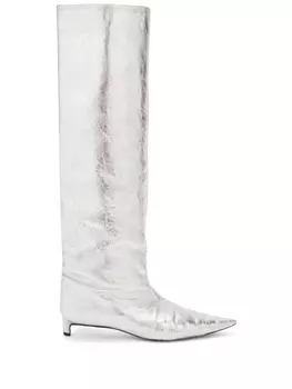 Jil Sander сапоги с эффектом металлик, серый