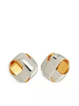 Jil Sander серьги с камнями, серебряный