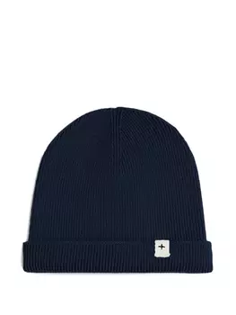 JIL SANDER+ шапка бини с нашивкой-логотипом, синий