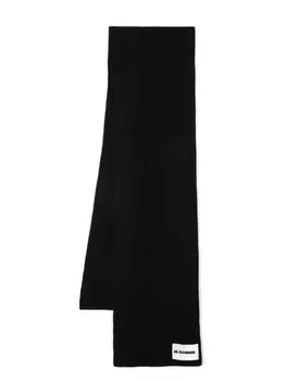 Jil Sander шарф с логотипом, черный