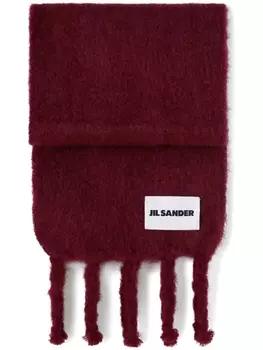 Jil Sander шарф с логотипом, красный