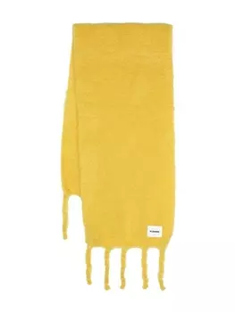 Jil Sander шарф с нашивкой-логотипом, желтый