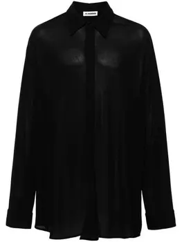 Jil Sander шелковая рубашка, черный