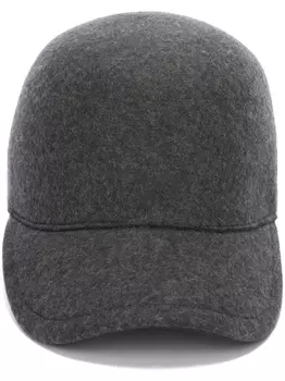 Jil Sander шерстяная кепка с вышитым логотипом, серый