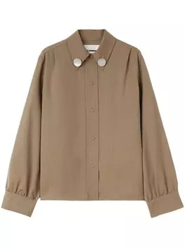Jil Sander шерстяная рубашка, коричневый