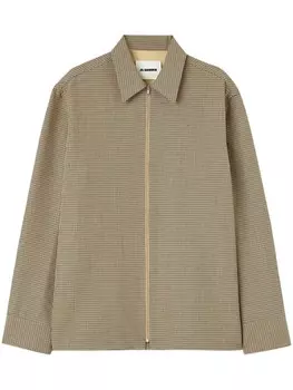 Jil Sander шерстяная рубашка на молнии, нейтральный цвет