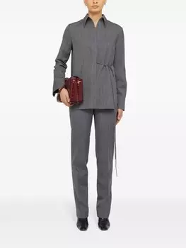 Jil Sander шерстяная рубашка с запахом, серый