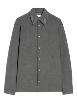 Jil Sander шерстяная рубашка, серый