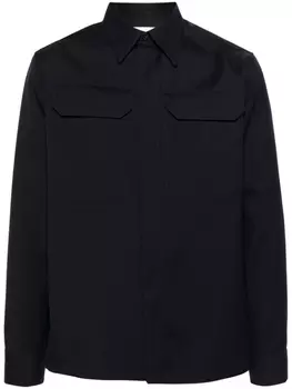 Jil Sander шерстяная рубашка, синий