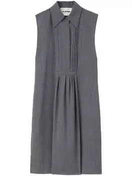 Jil Sander шерстяное платье с косым воротником, серый