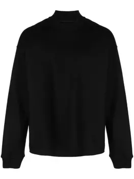 Jil Sander шерстяной джемпер с круглым вырезом, черный