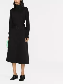 Jil Sander шерстяной джемпер с высоким воротником, черный