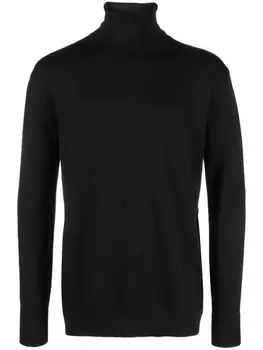 Jil Sander шерстяной джемпер с высоким воротником, черный