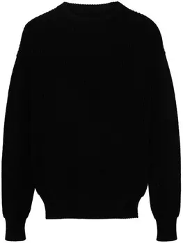 Jil Sander шерстяной джемпер в рубчик, черный