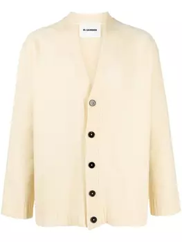 Jil Sander шерстяной кардиган с V-образным вырезом, желтый