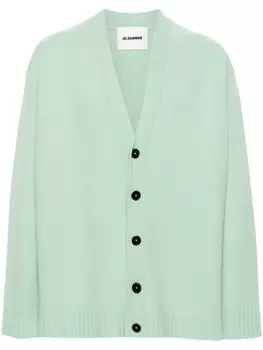 Jil Sander шерстяной кардиган, зеленый