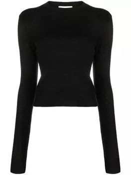 Jil Sander шерстяной топ с длинными рукавами, черный