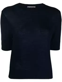 Jil Sander шерстяной топ с круглым вырезом, синий