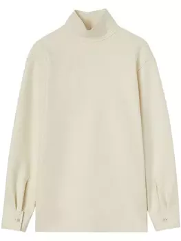 Jil Sander шерстяной топ с высоким воротником, белый