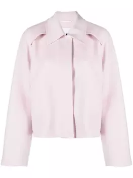 Jil Sander шерстяной жакет с воротником, розовый