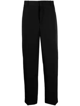 Jil Sander шерстяные брюки прямого кроя, черный