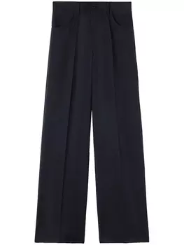 Jil Sander шерстяные брюки прямого кроя, синий