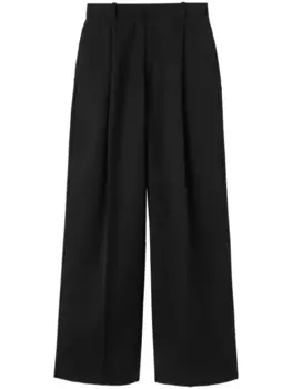 Jil Sander шерстяные брюки с завышенной талией, черный