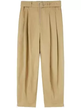 Jil Sander широкие брюки с поясом, нейтральный цвет
