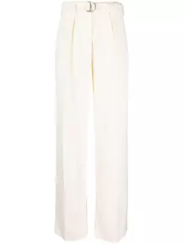 Jil Sander широкие брюки с поясом, нейтральный цвет