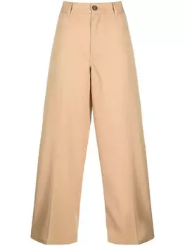 Jil Sander широкие брюки с завышенной талией, нейтральный цвет
