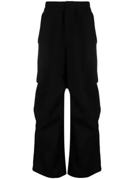 Jil Sander широкие брюки со сборками, черный
