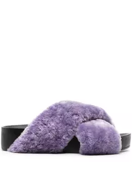 Jil Sander шлепанцы с перекрестными ремешками, фиолетовый