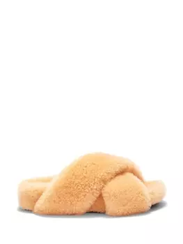 Jil Sander шлепанцы с ремешками из шерпы, нейтральный цвет