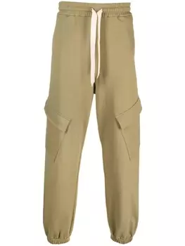 Jil Sander спортивные брюки с низким шаговым швом и логотипом, зеленый