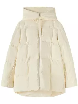 Jil Sander стеганая куртка с капюшоном, белый