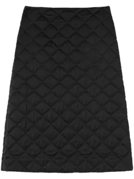 Jil Sander стеганая юбка миди А-силуэта, черный