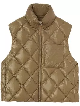 Jil Sander стеганый дутый жилет, коричневый