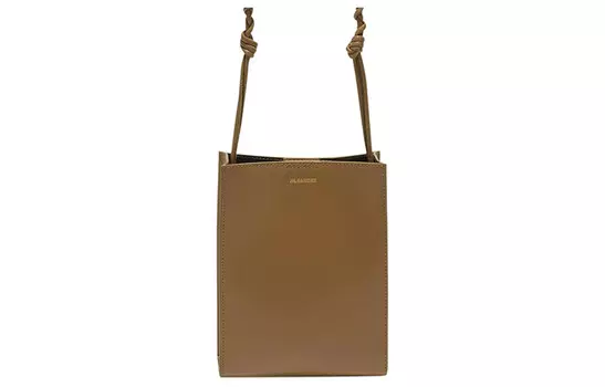 JIL SANDER Сумка через плечо из телячьей кожи, женская, коричневого цвета, небольшого размера